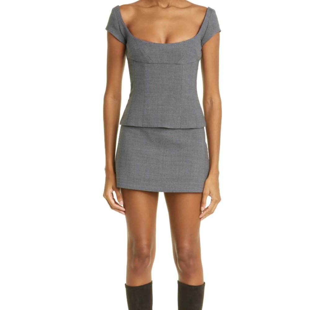 Gray Wool Scoop Neck Top, All Is a Gentle Spring